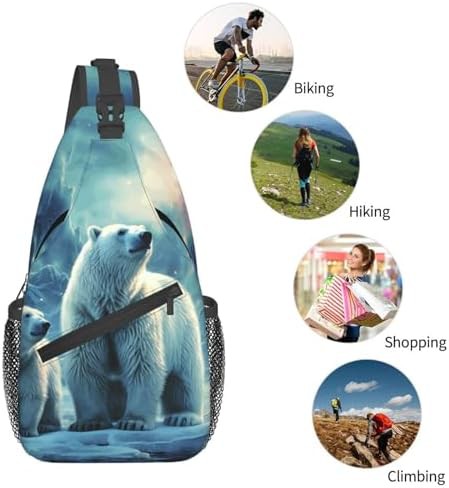 Polar bears northern lights sling daypack — photo 5
