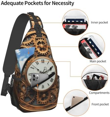 Rusty steampunk clock sling daypack — photo 3