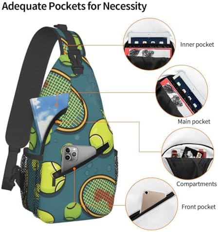 Funny tennis racquets sling daypack — photo 3