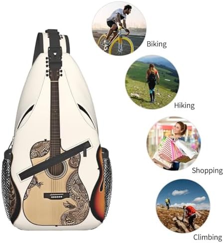 Guitar print crossbody sling backpack daypack — photo 5