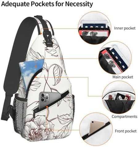 Floral rose sling backpack travel daypack — photo 3