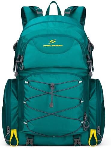 Green waterproof hiking daypack 40L