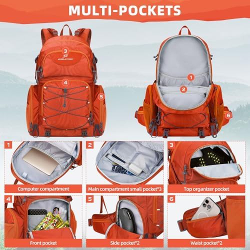 Black waterproof hiking backpack 40L — photo 4