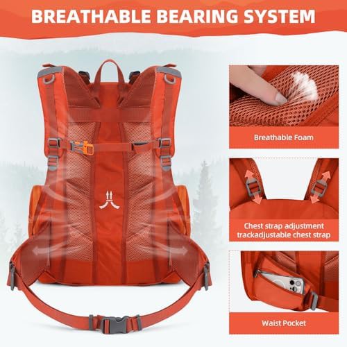 Black waterproof hiking backpack 40L — photo 5
