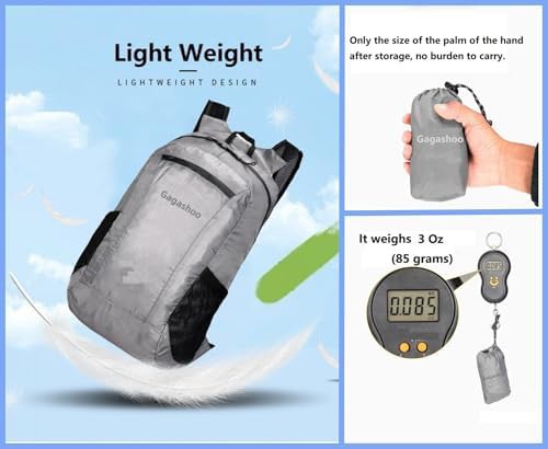Ultra foldable hiking daypack in gray — photo 3