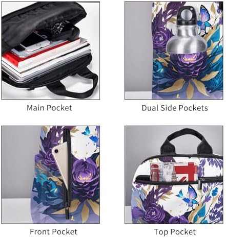 Purple butterfly print hiking daypack — photo 5