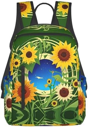 Sunflower pattern print hiking camping daybag