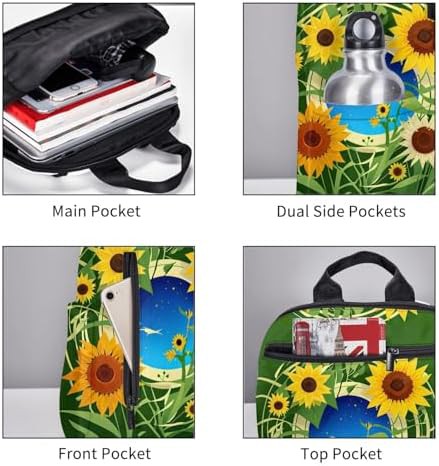 Sunflower pattern print hiking camping daybag — photo 5
