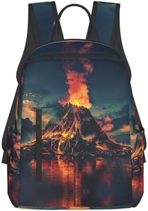 Volcano print camping hiking backpack