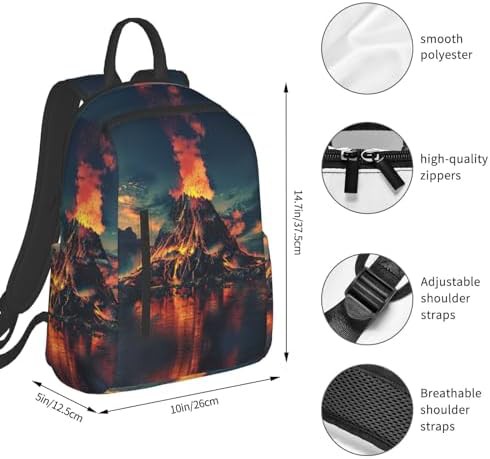 Volcano print camping hiking backpack — photo 4