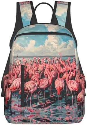 Flamingo print hiking camping daypack