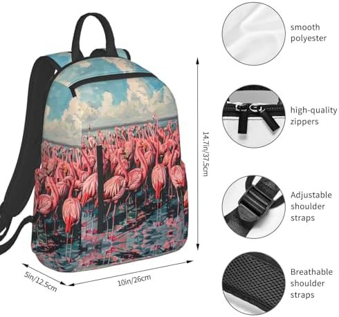 Flamingo print hiking camping daypack — photo 4