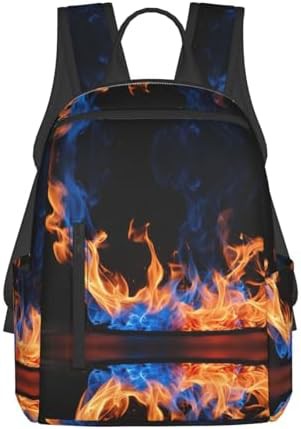 Blue flame print hiking backpack
