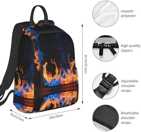Blue flame print hiking backpack — photo 4
