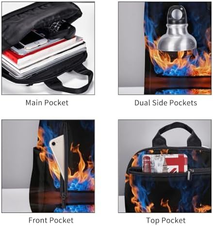 Blue flame print hiking backpack — photo 5