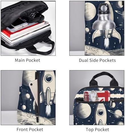 Rocket space print hiking backpack — photo 5