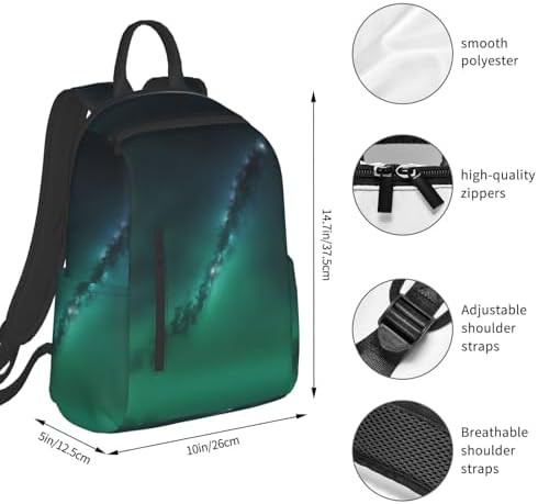 Galaxy green print hiking daypack — photo 4