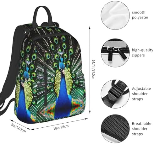 Fresh peacock print hiking camping daypack — photo 4