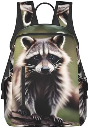 Cute raccoon print hiking daypack