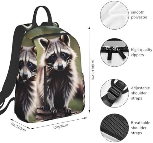 Cute raccoon print hiking daypack — photo 4