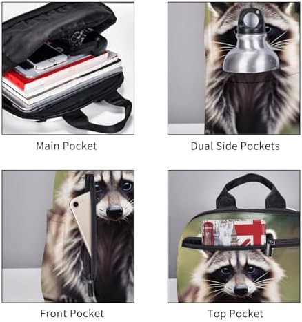 Cute raccoon print hiking daypack — photo 5