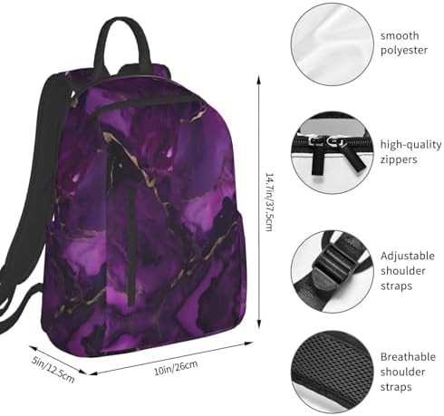 Dark purple texture marble backpack — photo 4