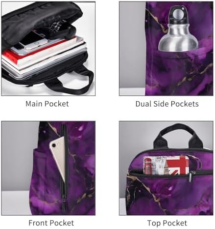 Dark purple texture marble backpack — photo 5