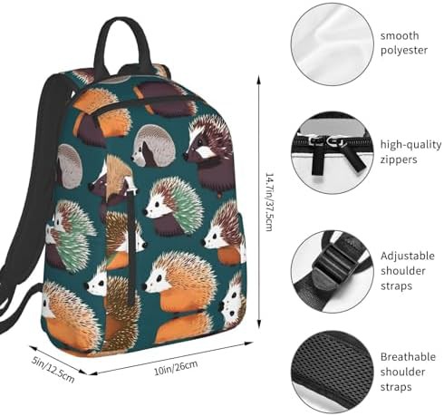 Hedgehogs print hiking backpack — photo 4