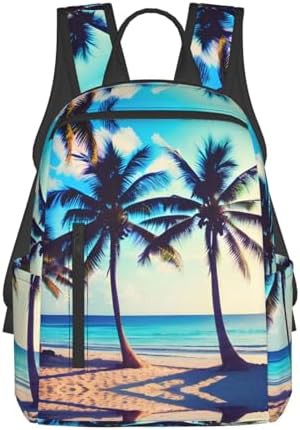 Beach palm trees print hiking backpack