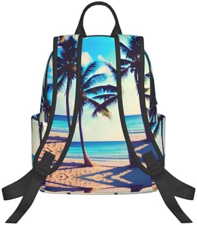 Beach palm trees print hiking backpack — photo 3