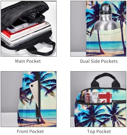 Beach palm trees print hiking backpack — photo 5
