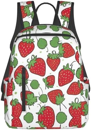 Strawberry pattern print hiking backpack