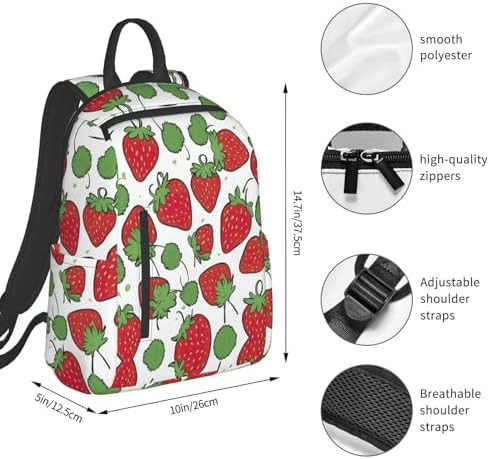 Strawberry pattern print hiking backpack — photo 4