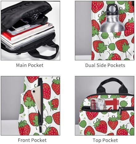 Strawberry pattern print hiking backpack — photo 5