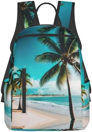 Beach palm trees print outdoor daypack
