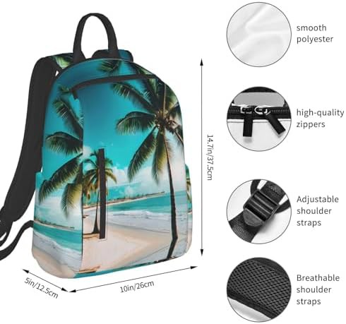 Beach palm trees print outdoor daypack — photo 4
