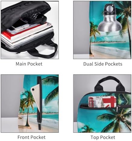 Beach palm trees print outdoor daypack — photo 5