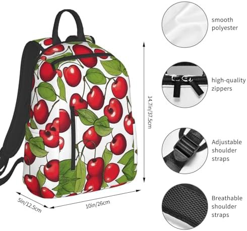 Red cherry print hiking backpack — photo 4