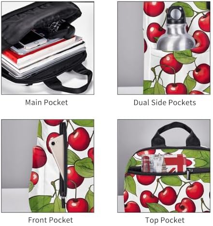 Red cherry print hiking backpack — photo 5