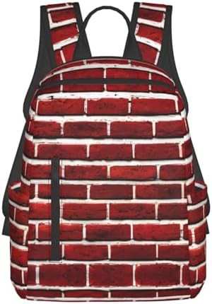 Brick red stone texture daypack