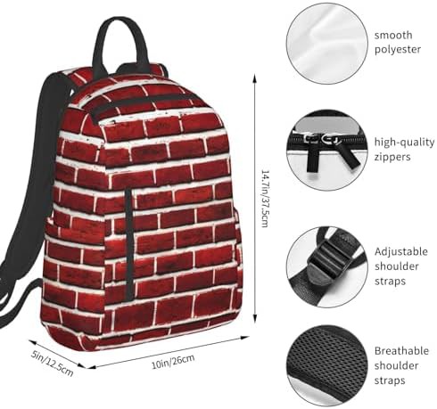 Brick red stone texture daypack — photo 4