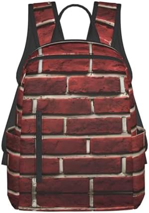 Brick red stone pattern backpack