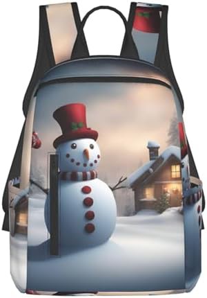 Christmas snowman print hiking backpack