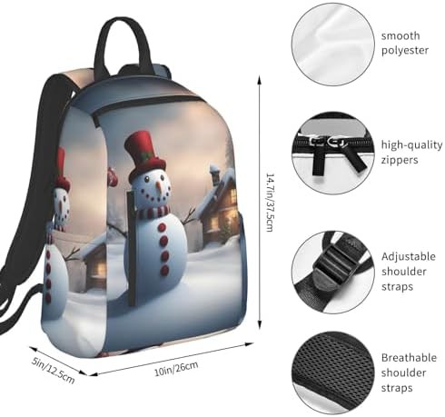 Christmas snowman print hiking backpack — photo 4