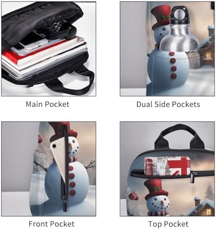 Christmas snowman print hiking backpack — photo 5