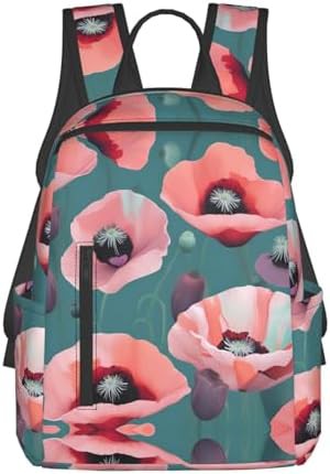Pastel poppies print hiking backpack