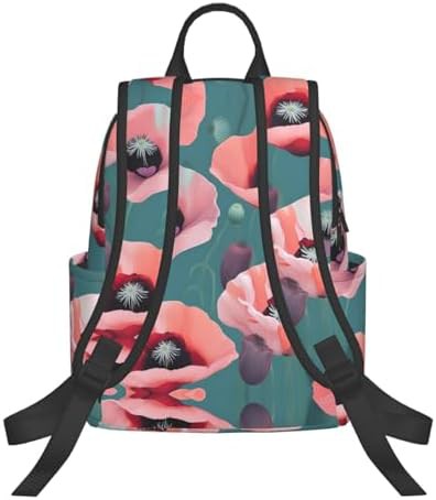 Pastel poppies print hiking backpack — photo 3