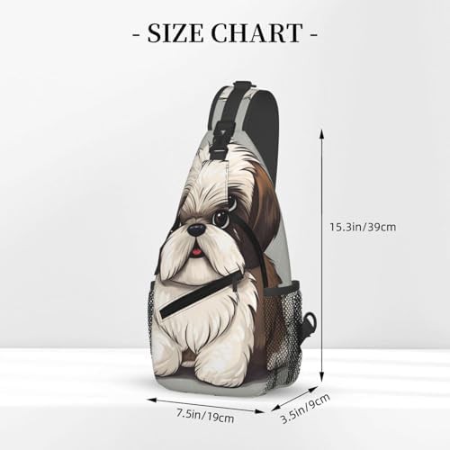 Shih Tzu dog print sling daypack — photo 3