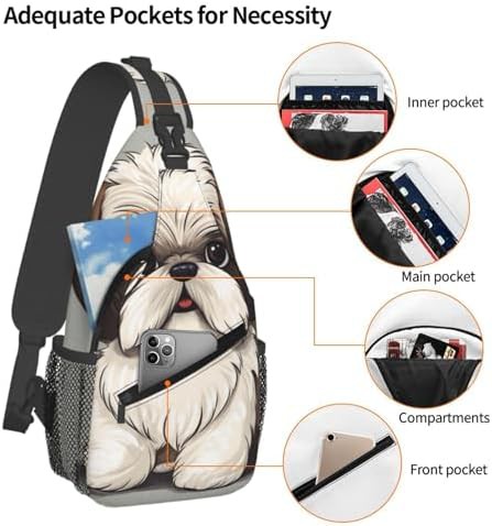 Shih Tzu dog print sling daypack — photo 4