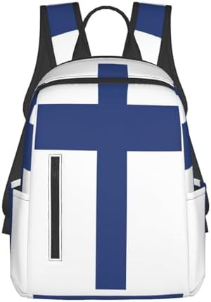 Finnish flag print hiking camping backpack